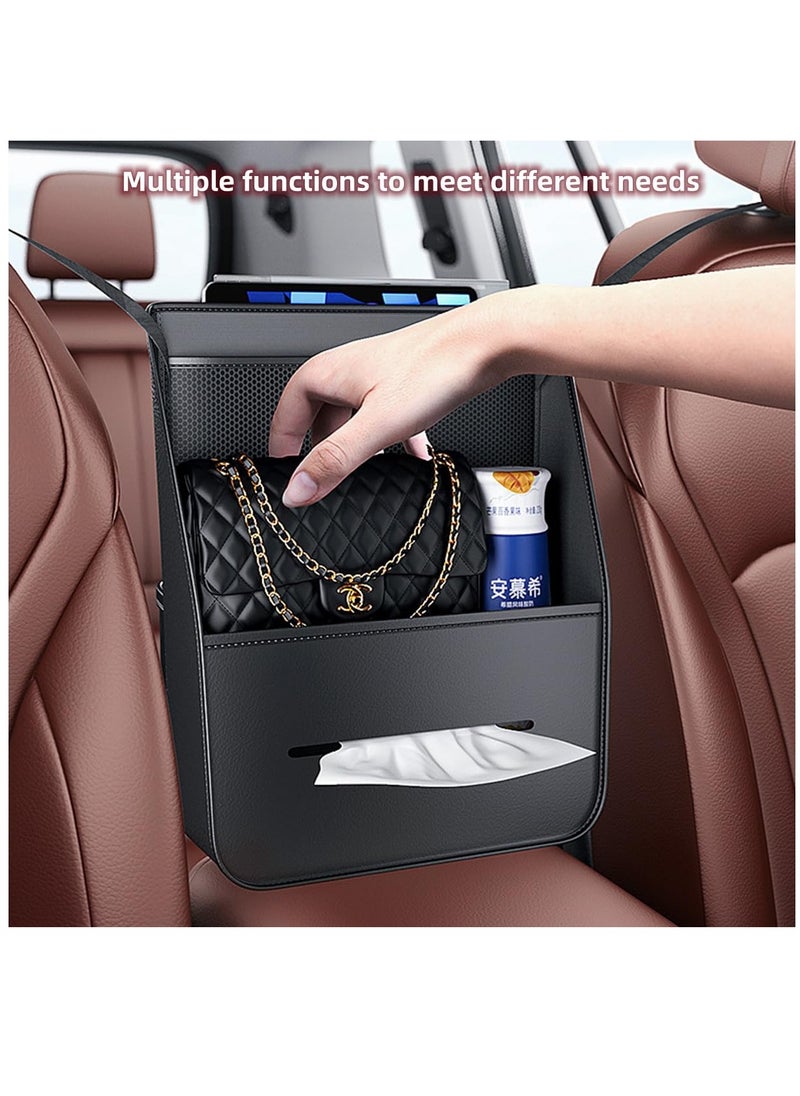 Excefore Car Seat Back Hanging Bag,Storage Bag for Cups, Paper Towels, and Small Items,Premium Waterproof PU Leather Car Seat Back Organizer, Seat Hanging Bag Universal for Car, Truck, SUV, Black  - Image 4