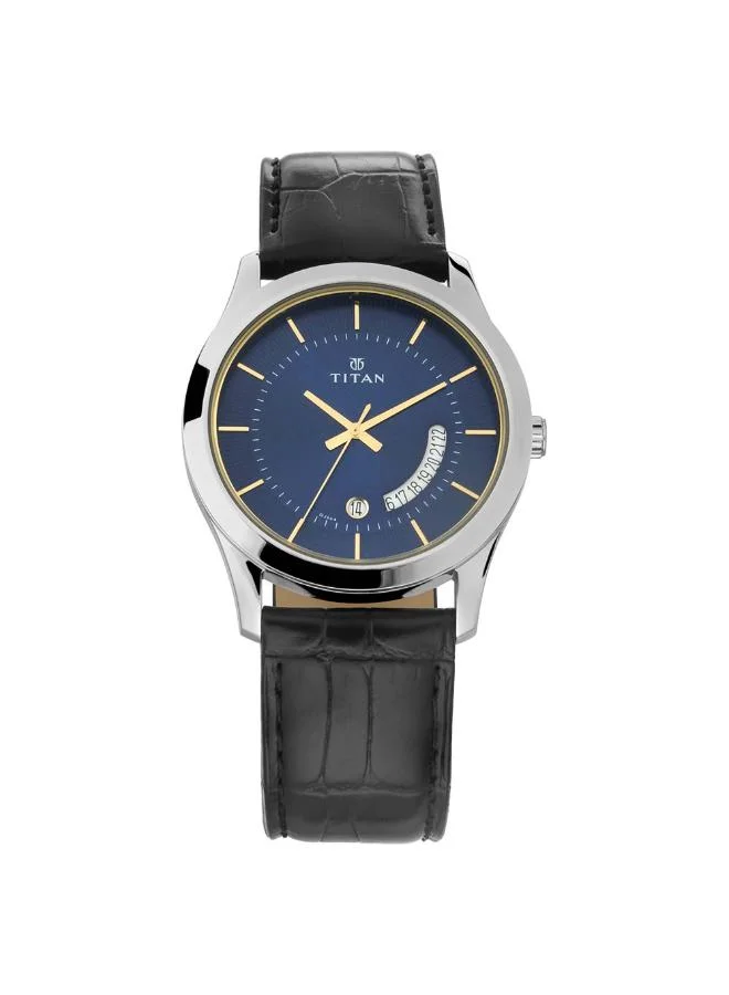 تيتان Men's Leather Analog Watch 1823SL01 - 47 mm