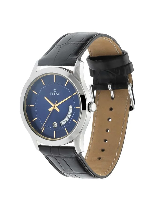 تيتان Men's Leather Analog Watch 1823SL01 - 47 mm