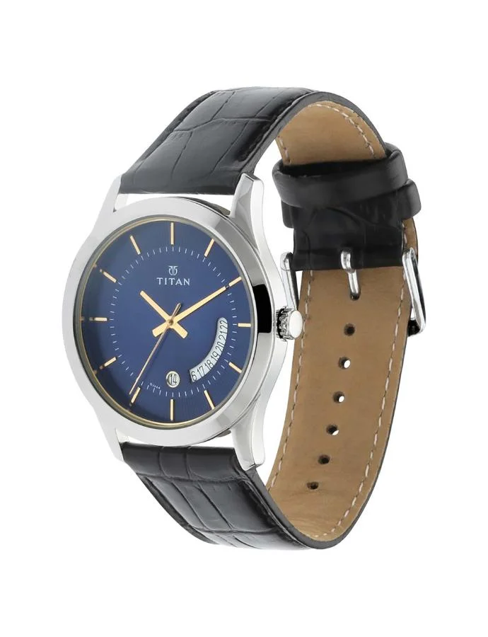 TITAN Men's Leather Analog Watch 1823SL01 - 47 mm