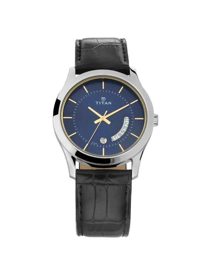 TITAN Men's Leather Analog Watch 1823SL01 - 47 mm