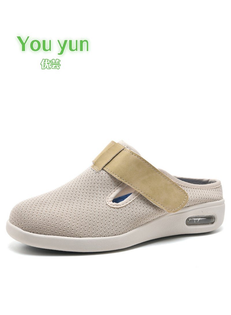 السحب نعال يو يون للجنسين لمرضى السكري، بعرض إضافي، مع إغلاق قابل للتعديل، تُناسب حالات الوذمة الأخمصية، والتهاب اللفافة الأخمصية، والتهاب المفاصل، وتورم القدمين. - Image 1