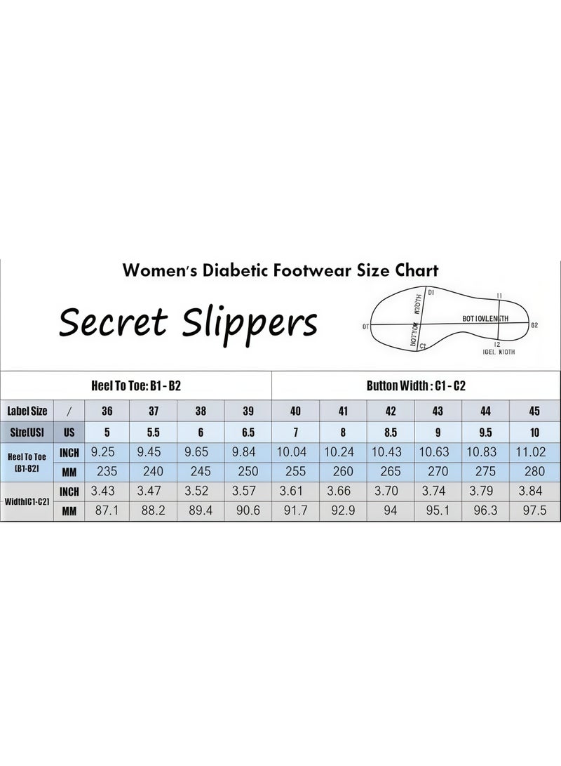 السحب نعال يو يون للجنسين لمرضى السكري، بعرض إضافي، مع إغلاق قابل للتعديل، تُناسب حالات الوذمة الأخمصية، والتهاب اللفافة الأخمصية، والتهاب المفاصل، وتورم القدمين. - Image 2