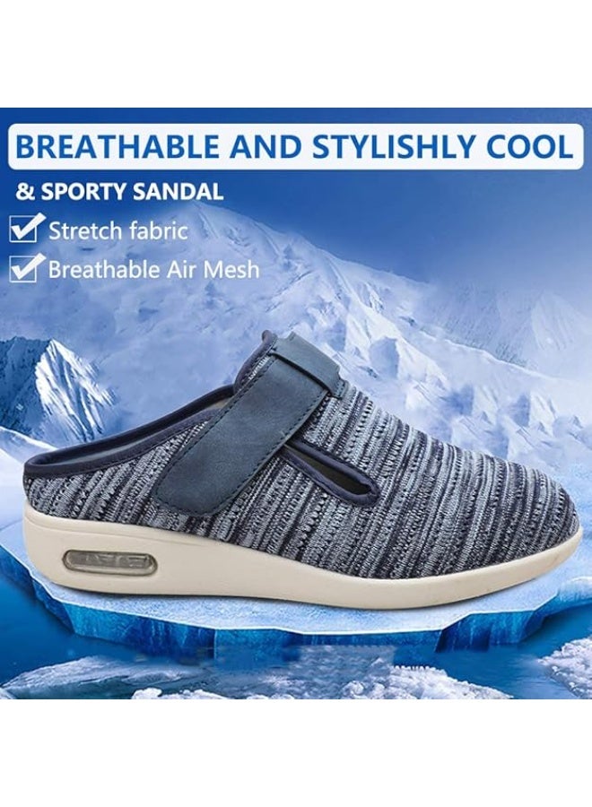 السحب نعال يو يون للجنسين لمرضى السكري، بعرض إضافي، مع إغلاق قابل للتعديل، تُناسب حالات الوذمة الأخمصية، والتهاب اللفافة الأخمصية، والتهاب المفاصل، وتورم القدمين. - Image 4