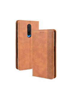 HuHa Case Cover For Xiaomi Redmi K30/Poco X2 Magnetic Buckle Retro Crazy Horse Texture Horizontal Flip Leather Case  , with Holder & Card Slots & Photo Frame Brown 