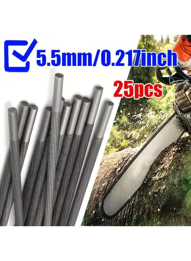 25Pcs 5.5mm Circular Chainsaw Sharpener Files For Electric Saw And Chainsaw - Image 1