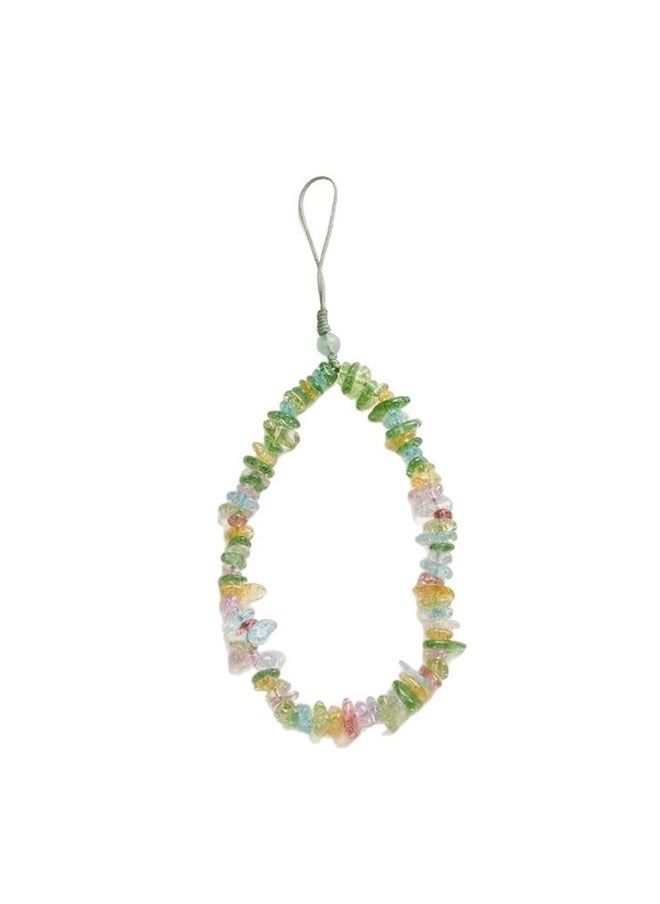 yongsheng Natural Pearl Phone Charm Handwoven Crystal Beads, Beaded Phone Charms Strap -  Phone Lanyard Wrist Strap - Handmade Natural Stone Versatile Anti-Loss Phone Chain for Women & Girls  - Image 1