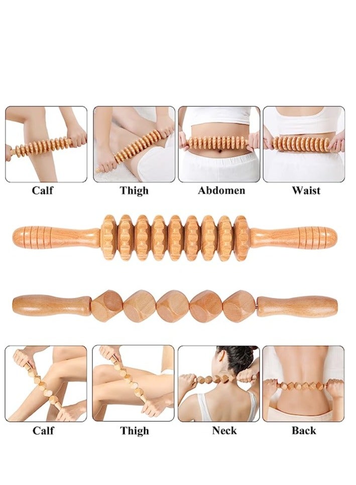 Wood Therapy Massage Tools Set 5-in-1 Lymphatic Drainage Maderoterapia Body Massager Kit Sculpting Tools for Muscle Pain Relief Anti-Cellulite Body Contouring and Shaping - Image 3