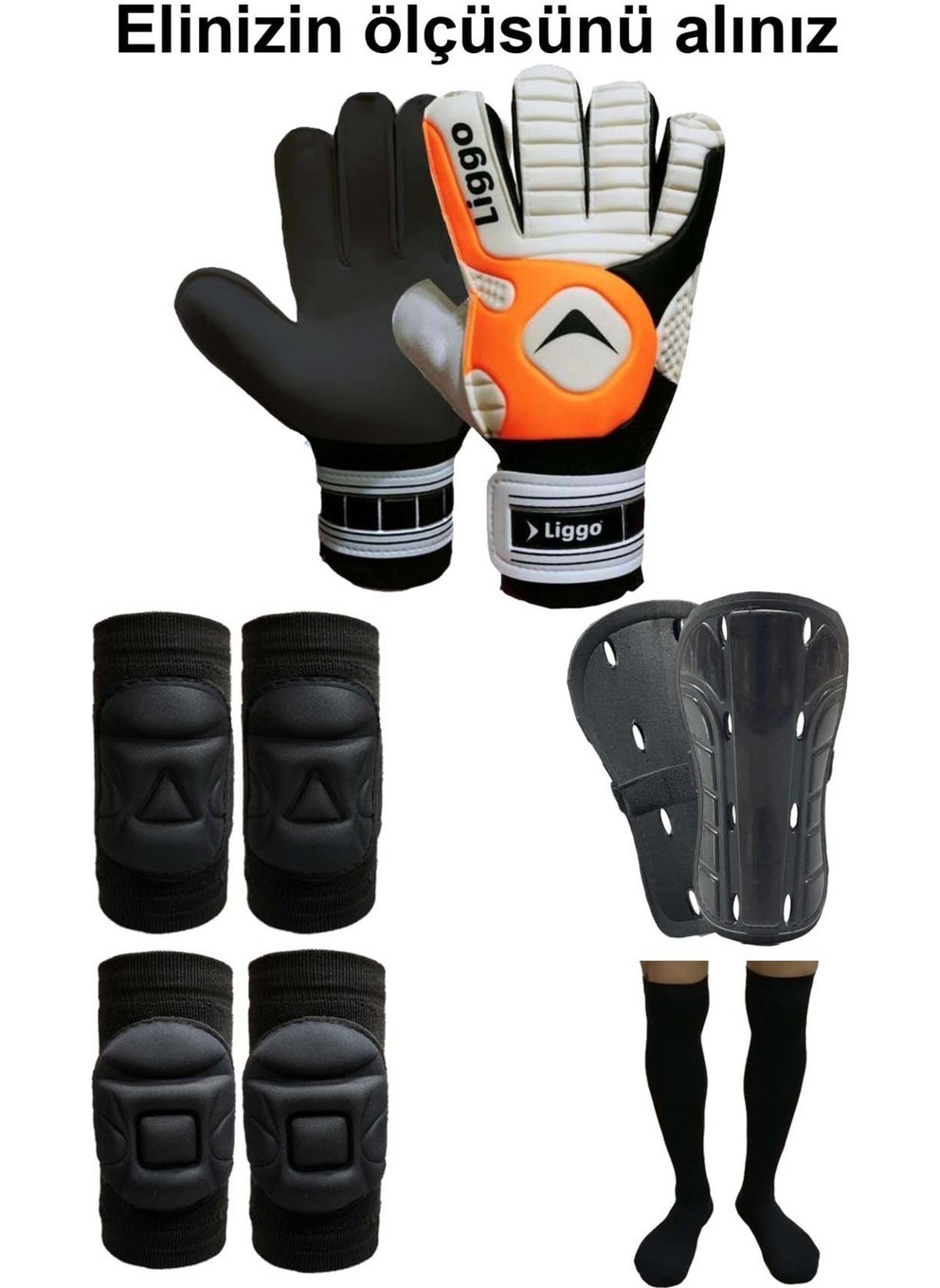 Liggo Adult and Child Goalkeeper Gloves Knee Pad Elbow Pad Shin Guard Leggings Set  - Image 1