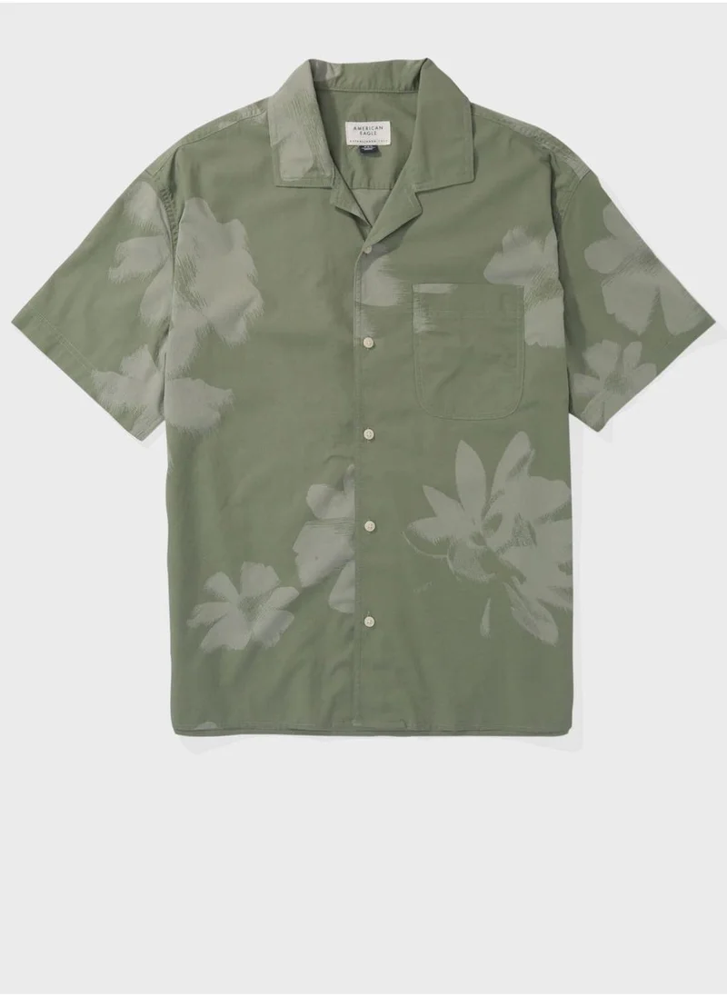 American Eagle Floral Button Down Poolside Shirt