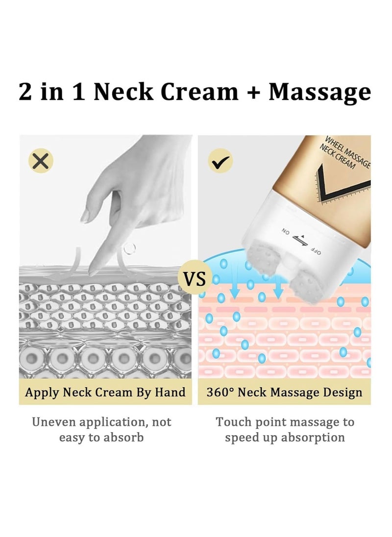 Hoygi Ah-8 Neck Firming Cream with Double Roller Massage Tighten and Lift Neck Cream for Sagging Skin Ah-8 Firming Cream for Smoother Youthful Neck and Décolletage 120g  - Image 4
