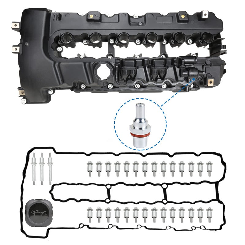 MITZONE N54 Upgraded Valve Cover with Gasket  PCV Compatible with BMW 135i 335i 535i x6 z4 740Li 30L with Turbo Replace 11127565284