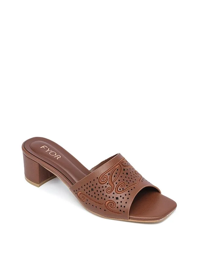 فايور Stylish Textured Block Heel Sandal HL 314