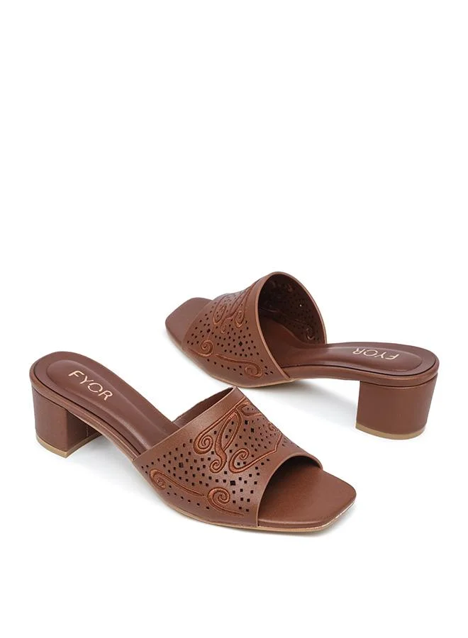 Fyor  Stylish Textured Block Heel Sandal HL 314 for Women | Best Price UAE