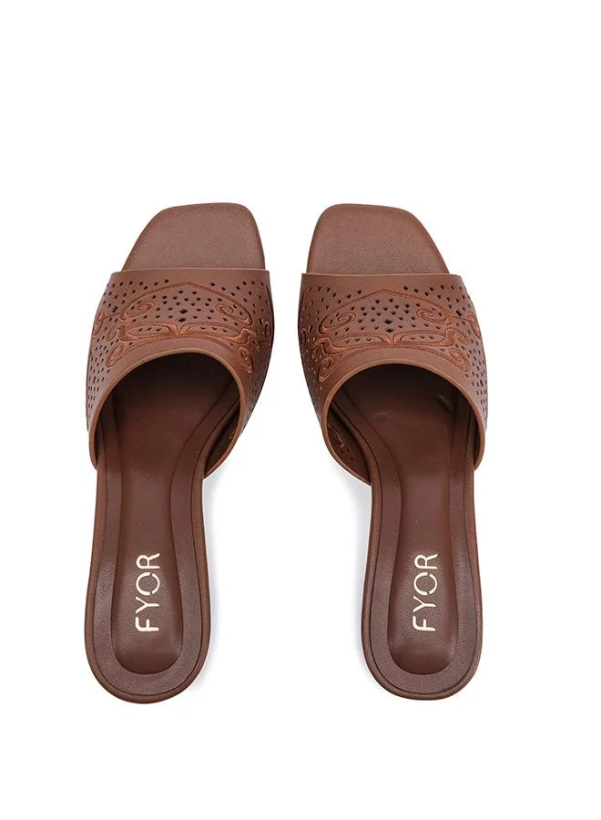 Fyor  Stylish Textured Block Heel Sandal HL 314 for Women | Best Price UAE