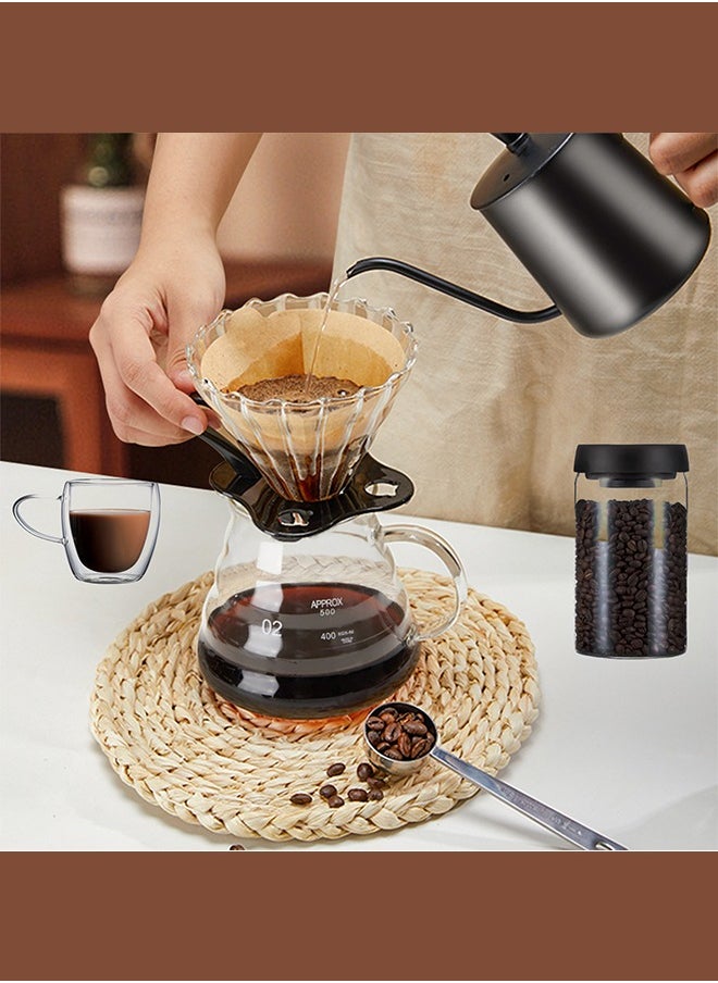 V60 Coffee Maker Set With 13 Pcs, Drip Coffee Set,Coffee Grinder,Coffee Kettle ,V60 Coffee Dripper,V60 Coffee Server,V60 filter Coffee Serving Set