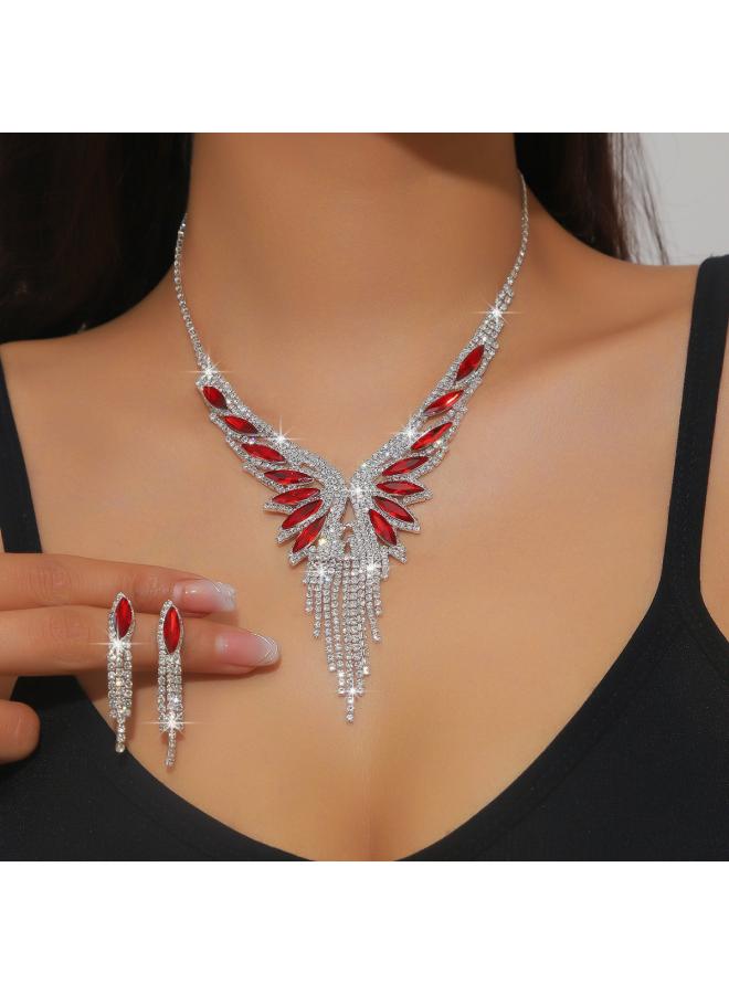 Europe And The United States Necklace Suit Earrings Jewelry Suit Banquet Dress Chain Fashion Joker Bridal Jewelry