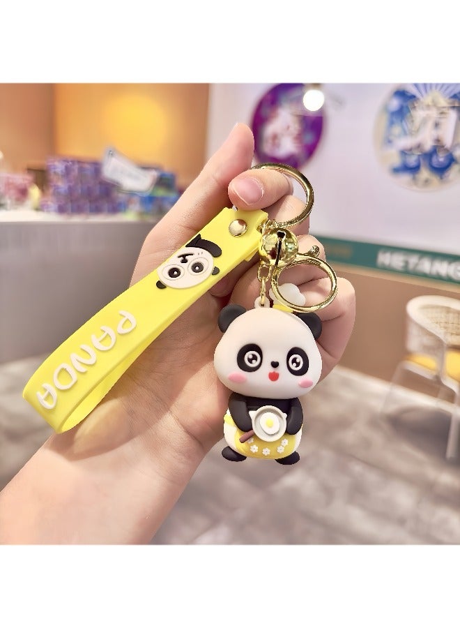 Cute Animal Keychain | Panda Chef with Pan Key Pendant | Novelty Gift for Christmas, Birthday, Car Accessory for Women & Men - Image 1