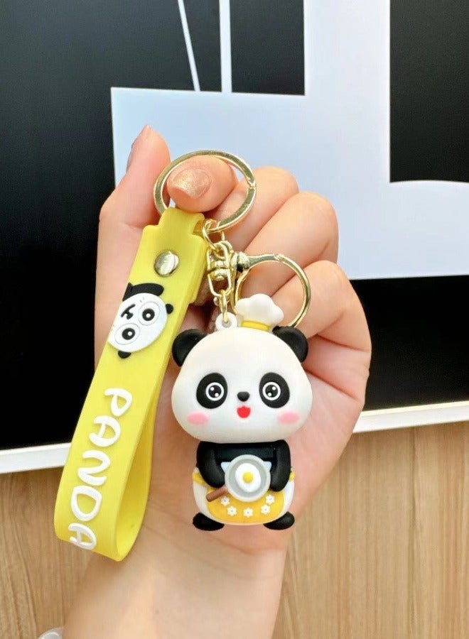 Cute Animal Keychain | Panda Chef with Pan Key Pendant | Novelty Gift for Christmas, Birthday, Car Accessory for Women & Men - Image 2