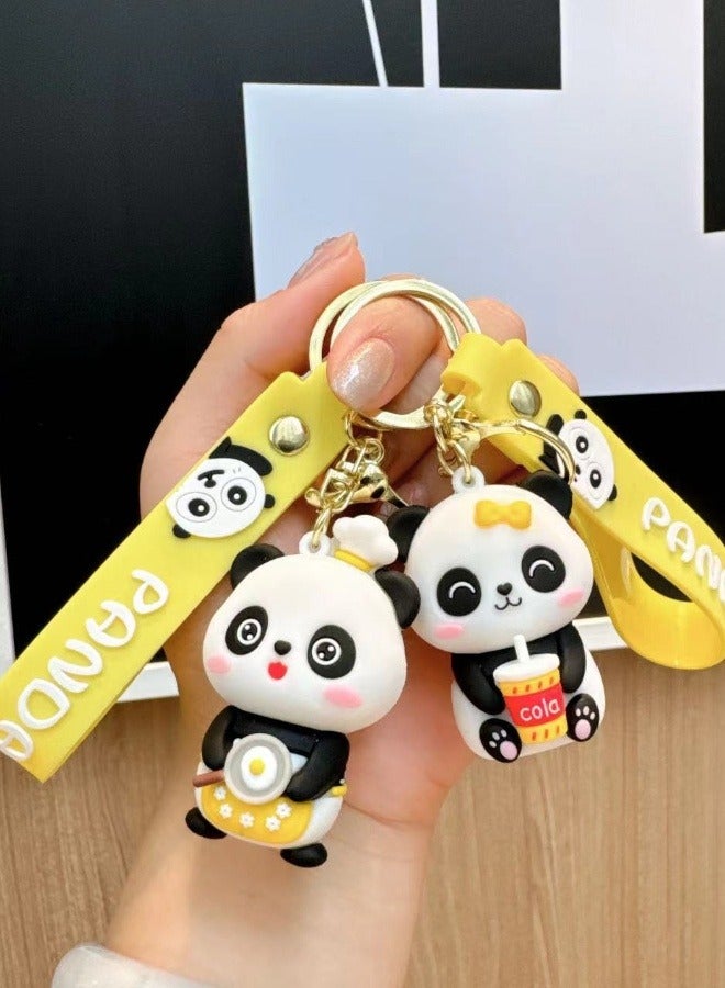 Cute Animal Keychain | Panda Chef with Pan Key Pendant | Novelty Gift for Christmas, Birthday, Car Accessory for Women & Men - Image 3
