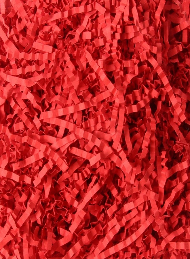 JINZOFLY Crinkle Cut Paper Shred Filler, Shredded Paper for Gift Box, Crinkle Paper Cut Paper Easter Grass Tissue Paper for Gift Wrapping & Basket Filling (Red) - Image 1