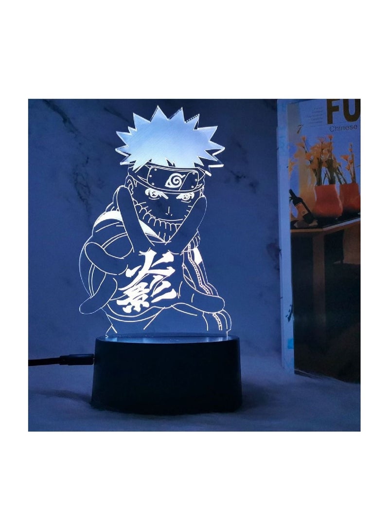 BP Naruto Anime 3D LED Night Light, Naruto Action Figures USB Touch Desk Lamp, 7 Colors Bedroom Night Lamp Table Lamp, USB Remote Control Home Decor Light, Child Birthday Christmas Gift Lamp - Image 1