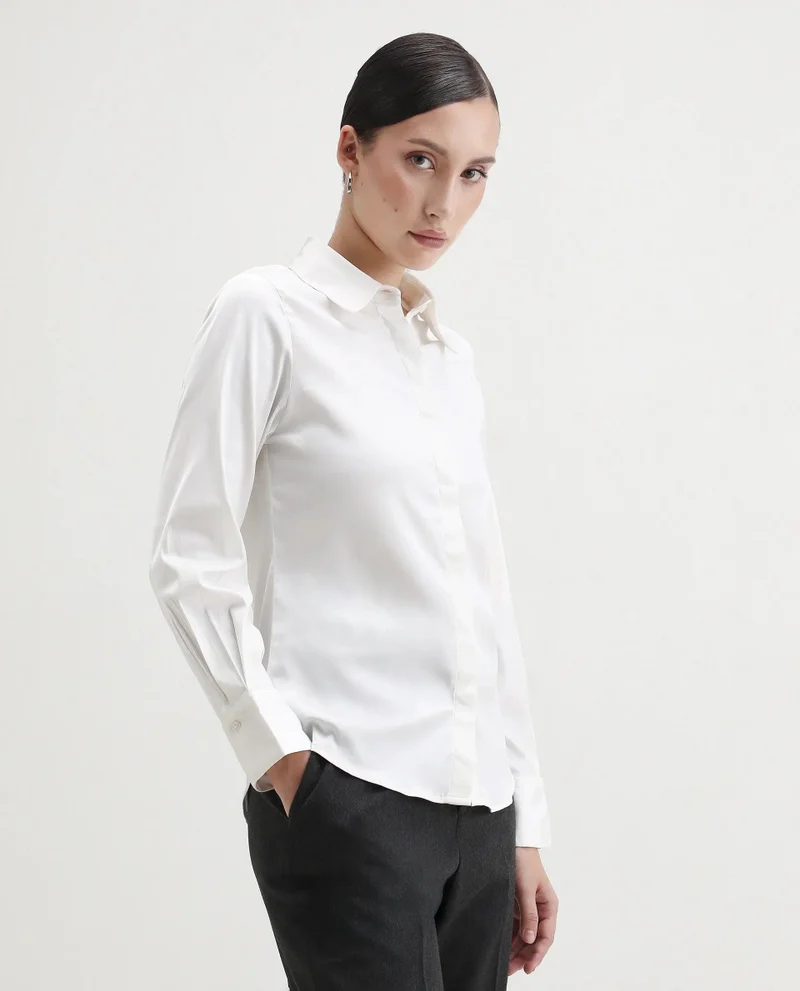 Rareism Women's Concealed Placket Formal Shirt
