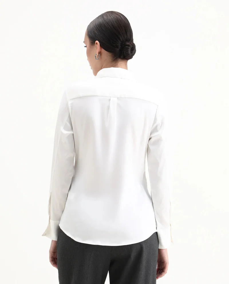Rareism Women's Concealed Placket Formal Shirt