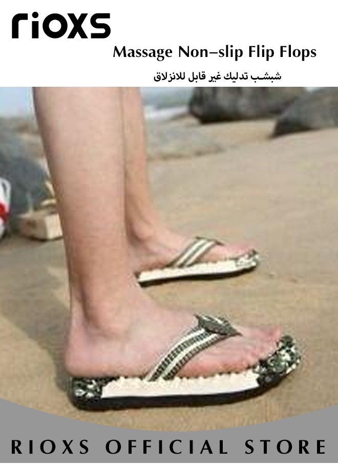 ريوكس شبشب التمويه الصيفي الرجالي شبشب الشاطئ بمرونة الرغوة النعل شبشب مضاد الانزلاق قابل للعلاج التدليكي مناسب في الداخلي والخارجي  - Image 2