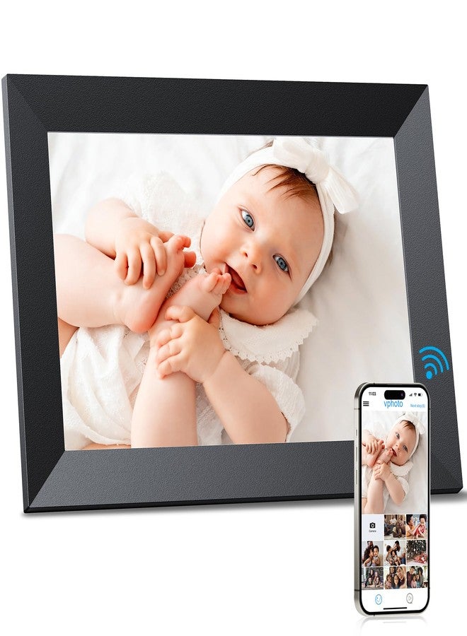 Ciowain Digital Picture Frame Wi-Fi 10.1inch Smart Digital Photo Frame,Electronic Digital Picture Frames Load from Phone,1280x800 HD IPS Touch Screen-Share Photo/Video-Weather/Clock/Alarm-via Free APP-Black - Image 1