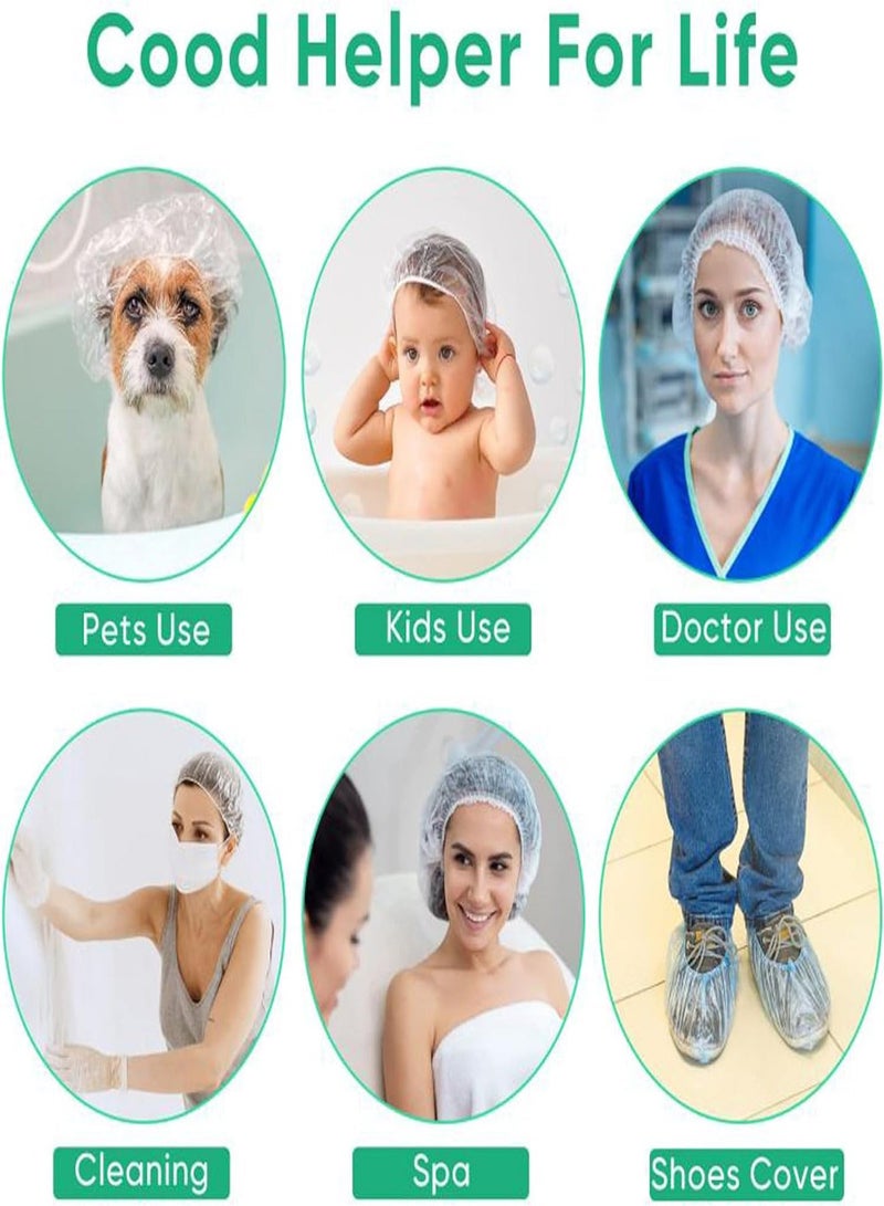 AEENAA 100 Pieces Disposable Shower Caps Waterproof Elastic Bath Hair Covers for Women and Men - Image 4