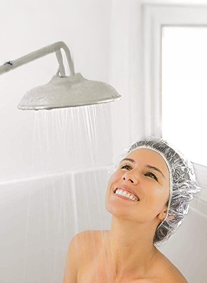 AEENAA 100 Pieces Disposable Shower Caps Waterproof Elastic Bath Hair Covers for Women and Men - Image 2