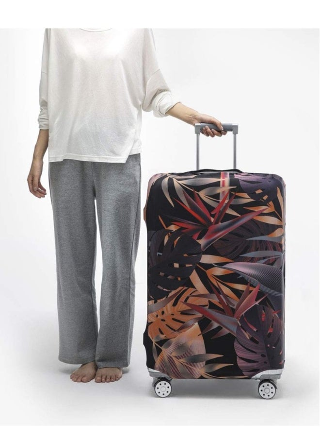 Generic Luggage Protector, Washable Elastic Travel Luggage Cover for 18-21 Inch Luggage Dustproof Anti-scratch Portable Trolley Case Cover Falling Leaves Style (S)  - Image 2