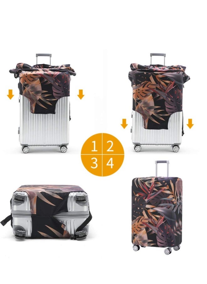 Generic Luggage Protector, Washable Elastic Travel Luggage Cover for 18-21 Inch Luggage Dustproof Anti-scratch Portable Trolley Case Cover Falling Leaves Style (S)  - Image 4