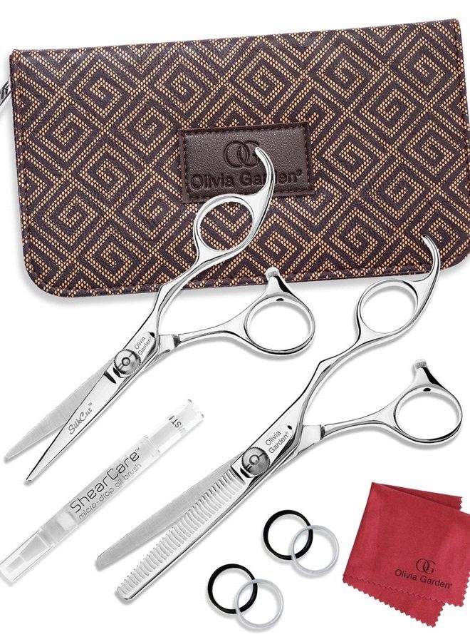 Olivia Garden SilkCut Professional Hairdressing Shear and Thinner Intro Case (5") - Image 1