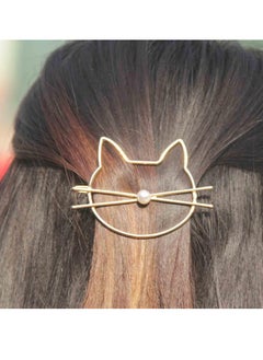 Yheakne Cat Hair Clip Barrette Gold Hair Barrette Pin Animal Hair Barrette Clips Decorative Hair Accessories for Women and Girls Cat Lover Gifts (Gold)  - Image 2