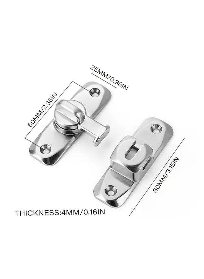 عبوتان من مزلاج الباب الزاوية اليمنى من سبيكة الزنك، قفل انزلاقي للخزائن والبوابات بدرجة انقلاب 90-180 - Image 4