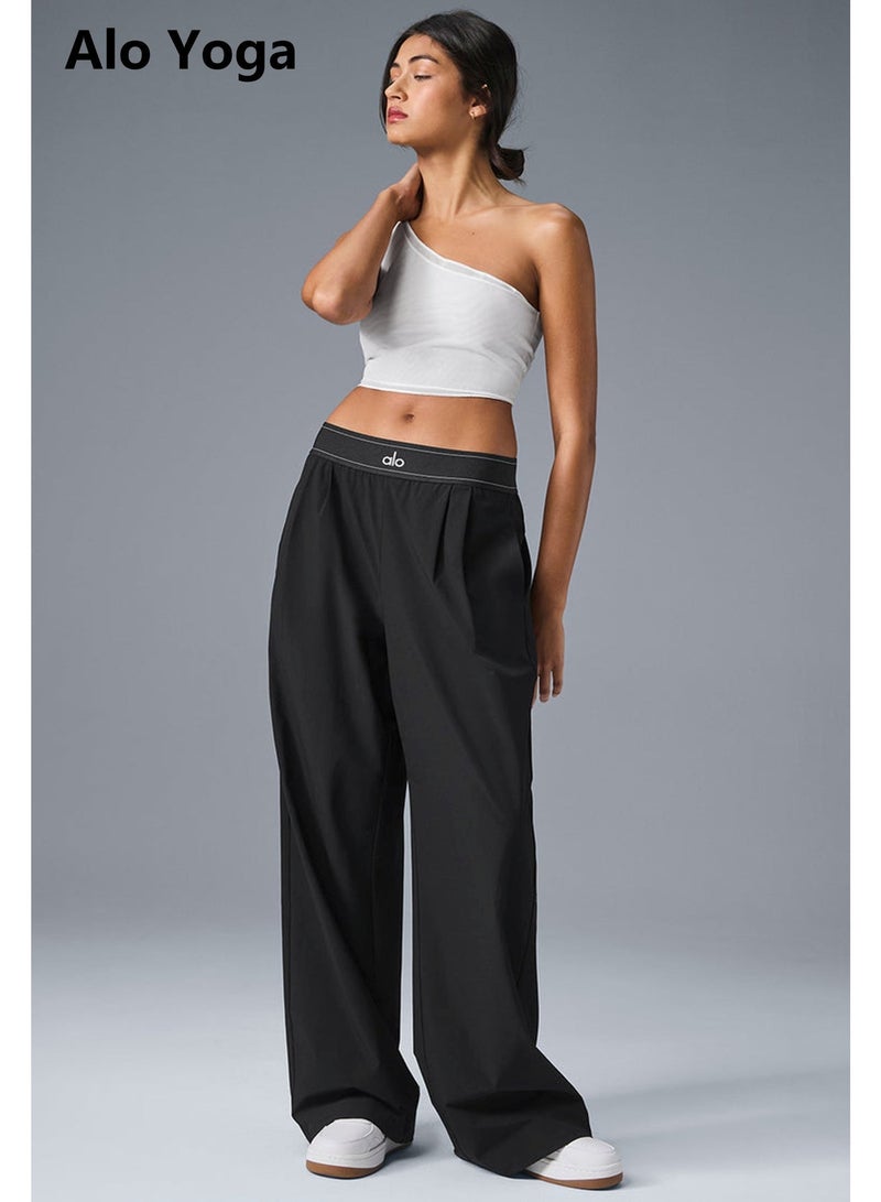 ALO Yoga 30 Inseam Suit Up Trouser, Regular Fit Wide Leg Pants for Women (Designed for Heights 5'7  Under) - Black - Image 2