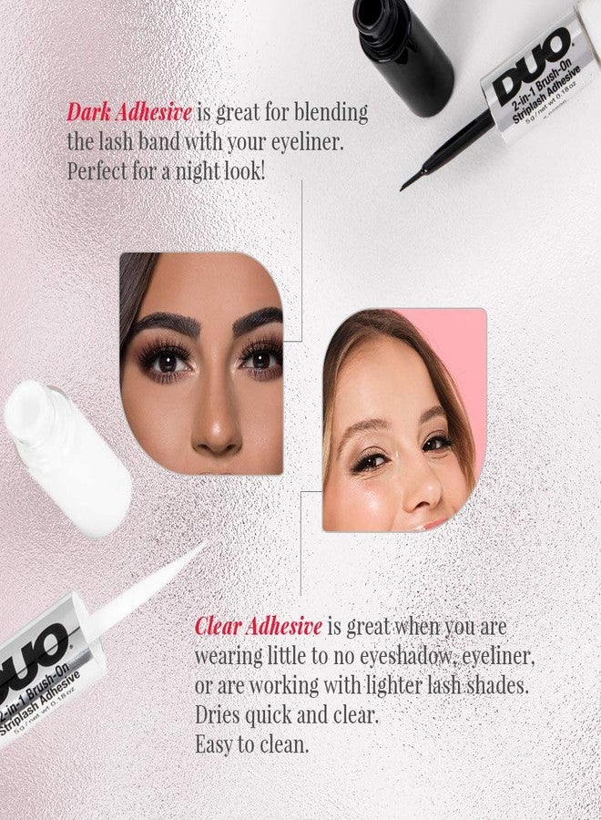 DUO 2-in-1 Brush On Eyelash Glue – Dual Ended Strip Lash Adhesive for False Lashes, Dark Tone & White/Clear, 0.18 oz, 2 Pack - Image 5