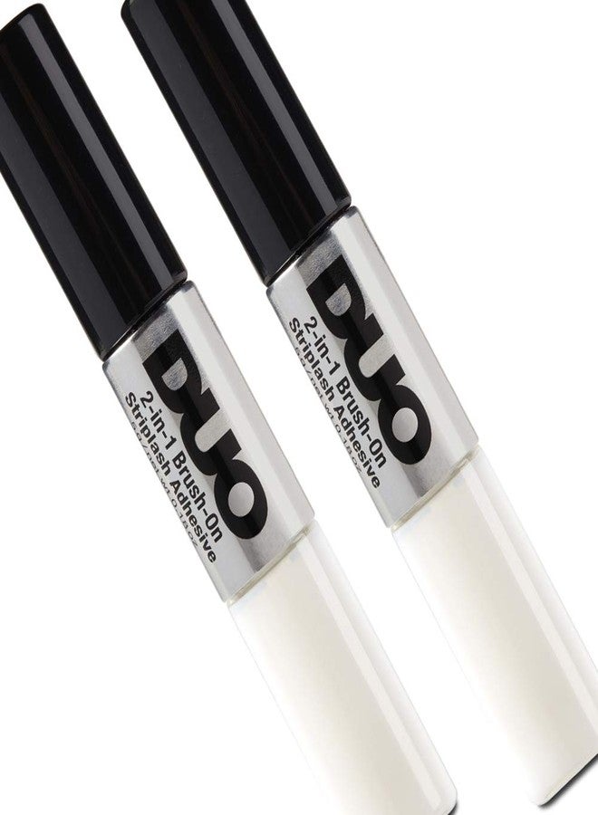 DUO 2-in-1 Brush On Eyelash Glue – Dual Ended Strip Lash Adhesive for False Lashes, Dark Tone & White/Clear, 0.18 oz, 2 Pack - Image 2