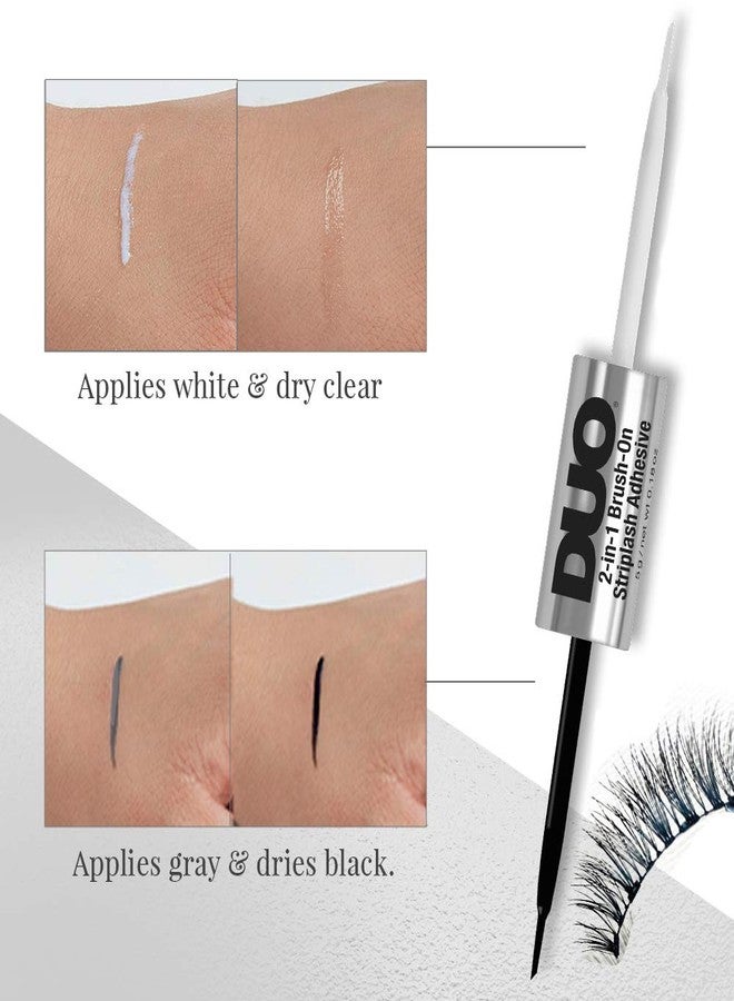 DUO 2-in-1 Brush On Eyelash Glue – Dual Ended Strip Lash Adhesive for False Lashes, Dark Tone & White/Clear, 0.18 oz, 2 Pack - Image 4