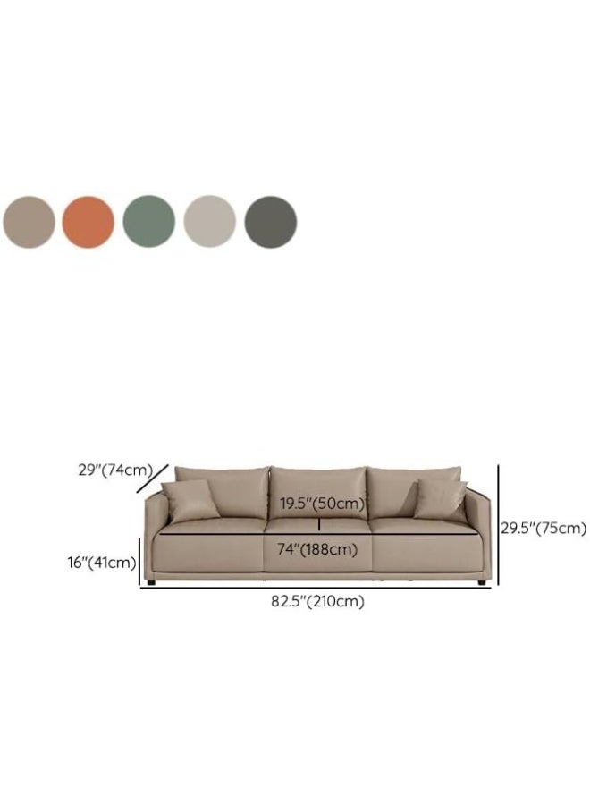 Ripple FURNITURE UAE Homes Modern 3-Seater Sofa, Foam-Filled Cushions, Scratch-Resistant Leather, Beige (Orange) - Image 2