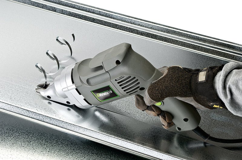 Genesis Electric Metal Cutting Shear 4 Amp 14-Gauge Swivel-Head Variable-Speed (GES40) - Image 2