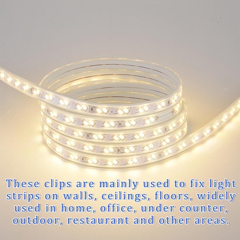 Sliverdew Waterproof LED Strip Mounting Clips Holder Mounting Bracket Neon Mounting Clips Fixing Clamps Holder with 30 Screws for 5mm to 6mm LED Strip Lighting, Translucent, Pack of 30 - Image 4