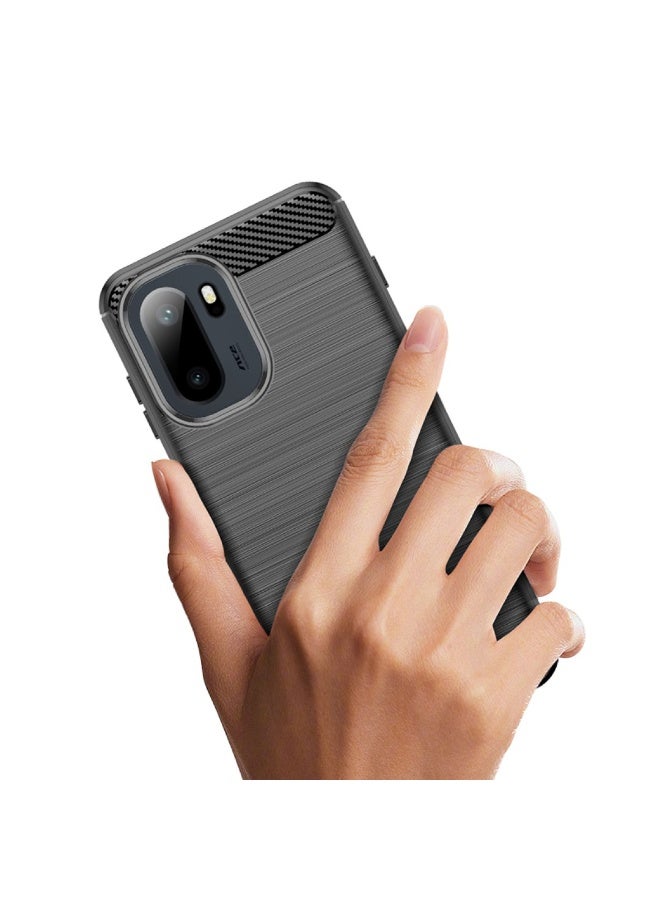 Case For OnePlus Ace 6T  ,- Protection Brushed Shockproof Cover  Durable Ultra Thin - Ultra Premium Quality Case Slip-Resistant - Black - Image 2