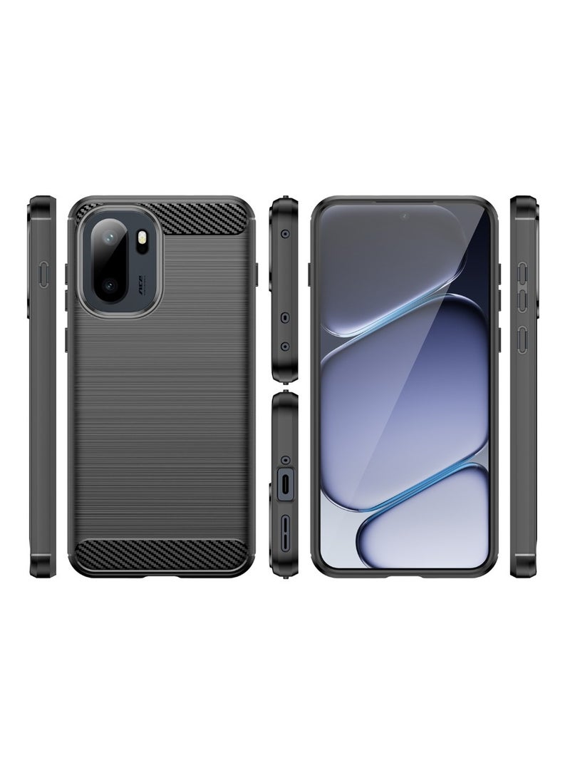 Case For OnePlus Ace 6T  ,- Protection Brushed Shockproof Cover  Durable Ultra Thin - Ultra Premium Quality Case Slip-Resistant - Black - Image 3