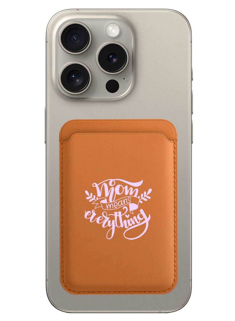 Theodor Magnetic Wallet, Compatible with MagSafe Wallet, for iPhone Wallet, for iPhone 16/15/14/13/12 Series, Not for iPhone 13/12 mini, 3 Card Holder, Vegan Leather, Brown - Mom means everything - Image 1