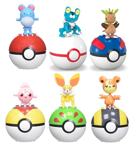 MEGA CONSTRUX مجموعة كرات البوكيمون من ميغا كونستركس - سلسلة 20 - مجموعة 6 كرات قابلة للبناء مع شخصيات للأعمار من 6 سنوات فما فوق FPM00963L - Image 5