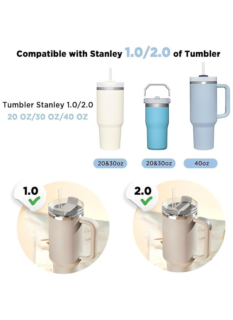 ZIMNEST - 6pcs Silicone Spill Stopper Set,Compatible with Stanley Cup1.0&2.0 40oz/ 30oz,Tumbler Accessories,Including Straw Cover Cap,Square Spill Stopper and Round Leak Stopper (Translucent(6pcs)) - Image 1