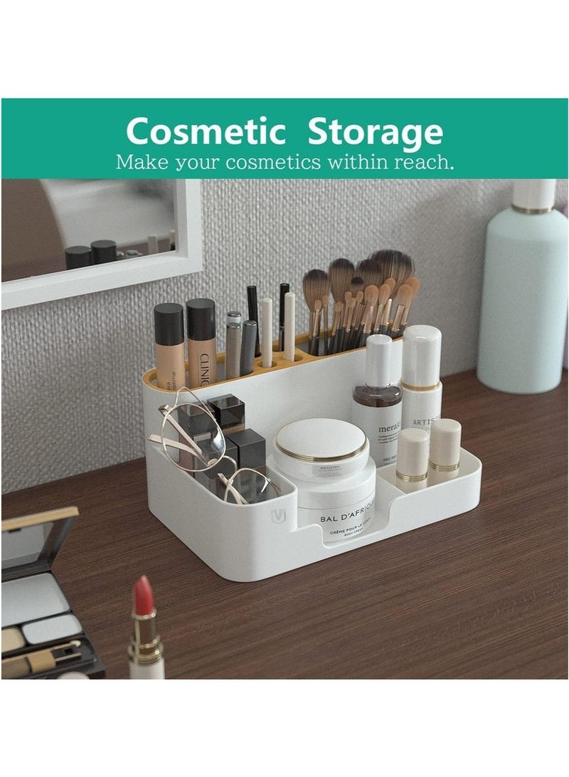 Desk Organizer, Desktop Organizer with Pencil Holders, Office Stationery Supplies Organizers,Sticky Note Tray,Paperclip Storage and Office Accessories Caddy Desktop, Marker Organizer. White - Image 5